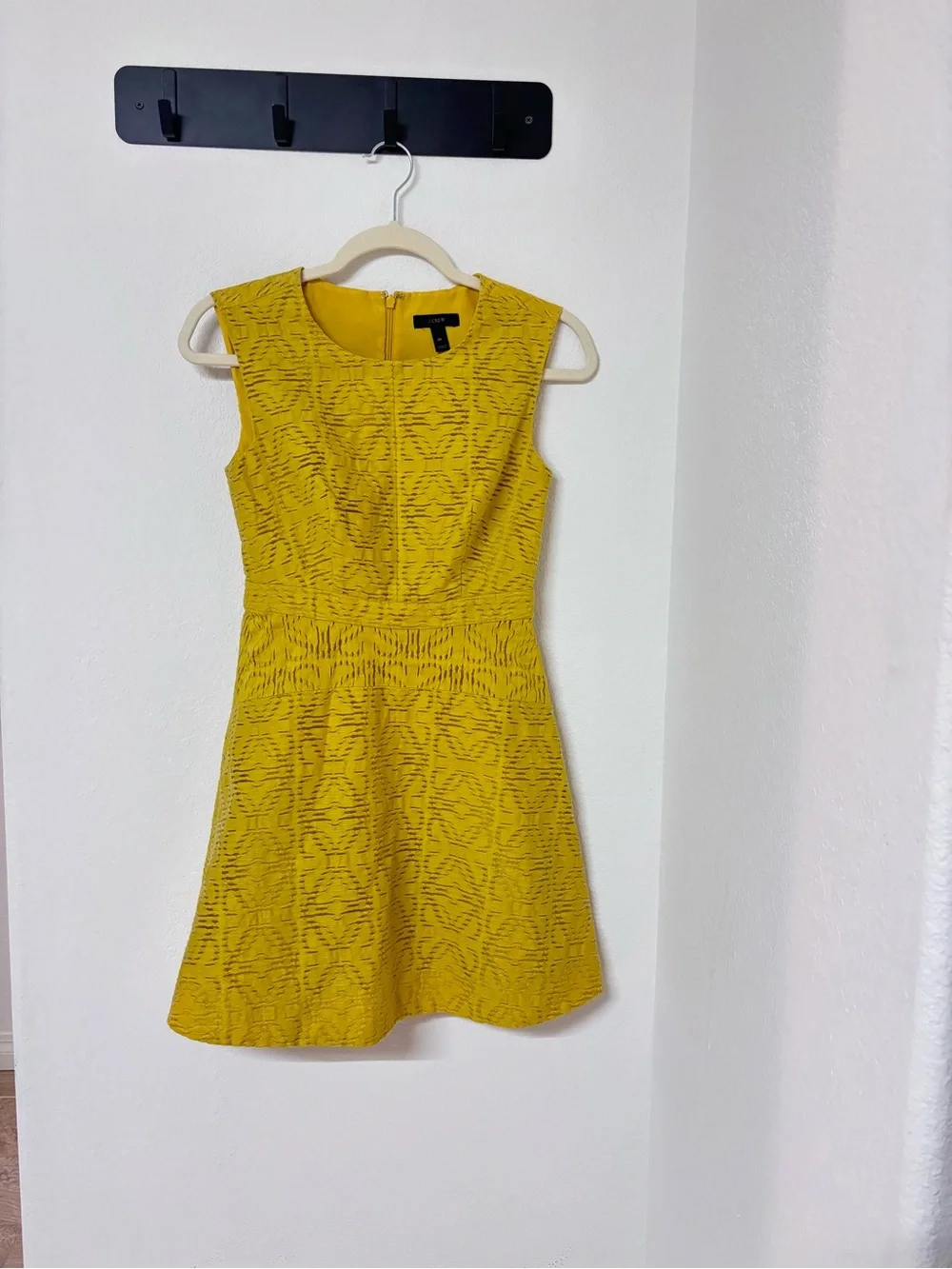 J. Crew Yellow Sleeveless Textured Fit-and-Flare Girls Dress